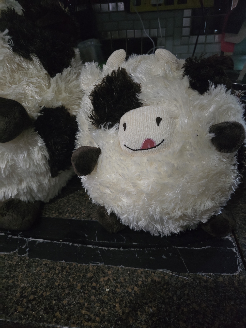 Plush Cow Stuffed Animal Toy - Cream and Brown